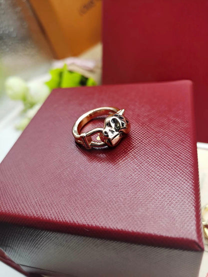 [Eterna Jewels]LEOPARD-HEAD LEOPARD-PRINT COUPLE RING