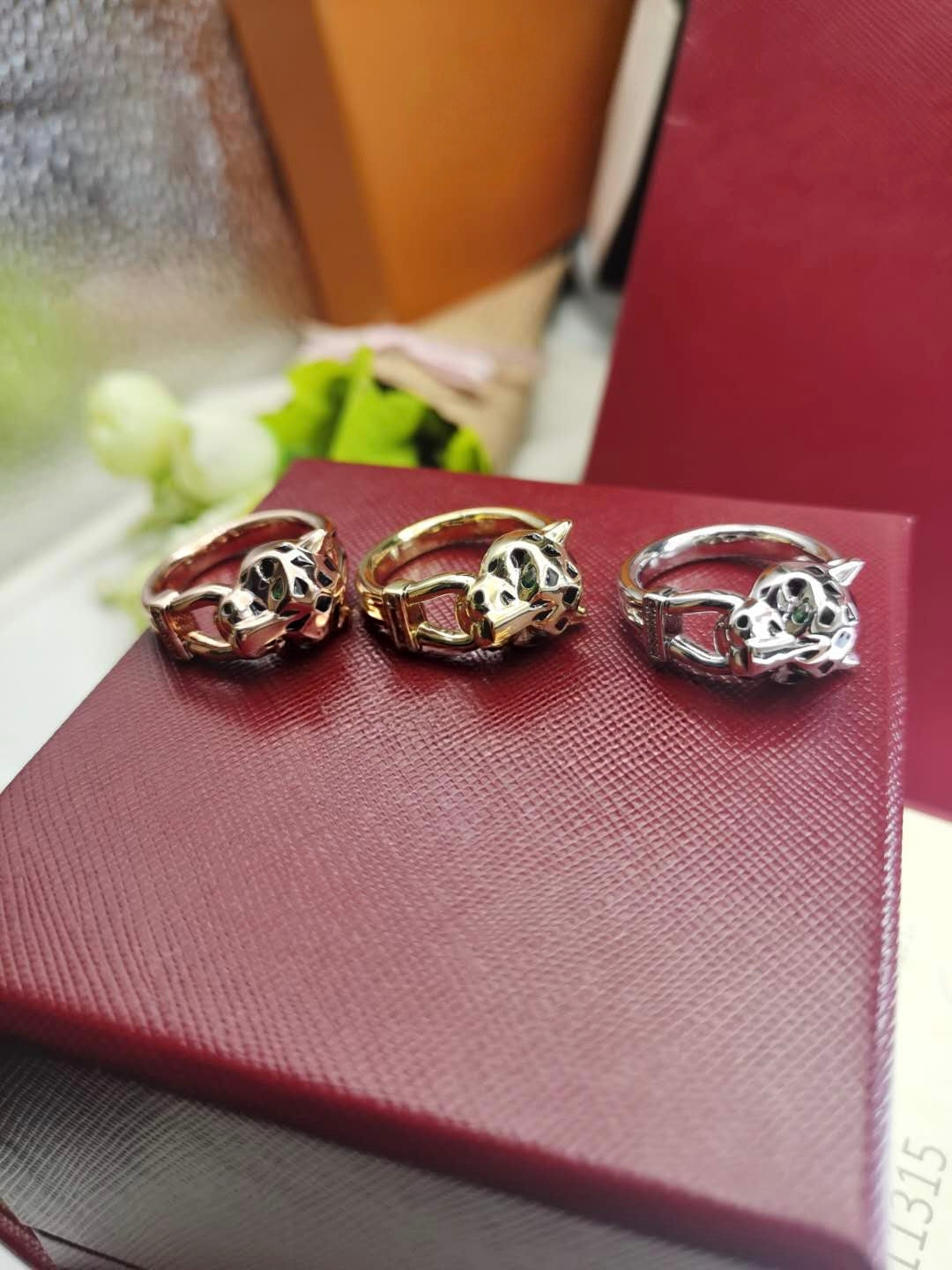[Eterna Jewels]LEOPARD-HEAD LEOPARD-PRINT COUPLE RING