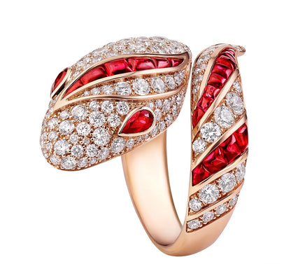 [Eterna Jewels]BRANDNEUER LUXURIÖSER ROTER SCHLANGENRING
