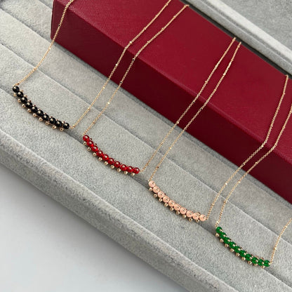 [Eterna Jewels]NEW STUD COLORED GEM PENDANT NECKLACE