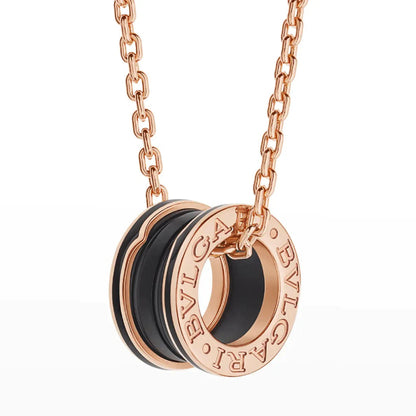 [Eterna Jewels] ZERO 1 SCHWARZE KERAMIK ROSÉGOLD HALSKETTE