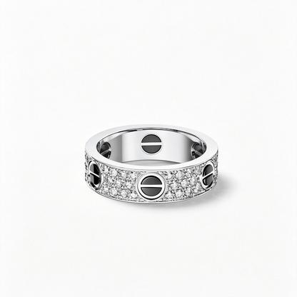 [Eterna Jewels]LOVE RING 5.5MM DIAMONDS PAVED CERAMIC
