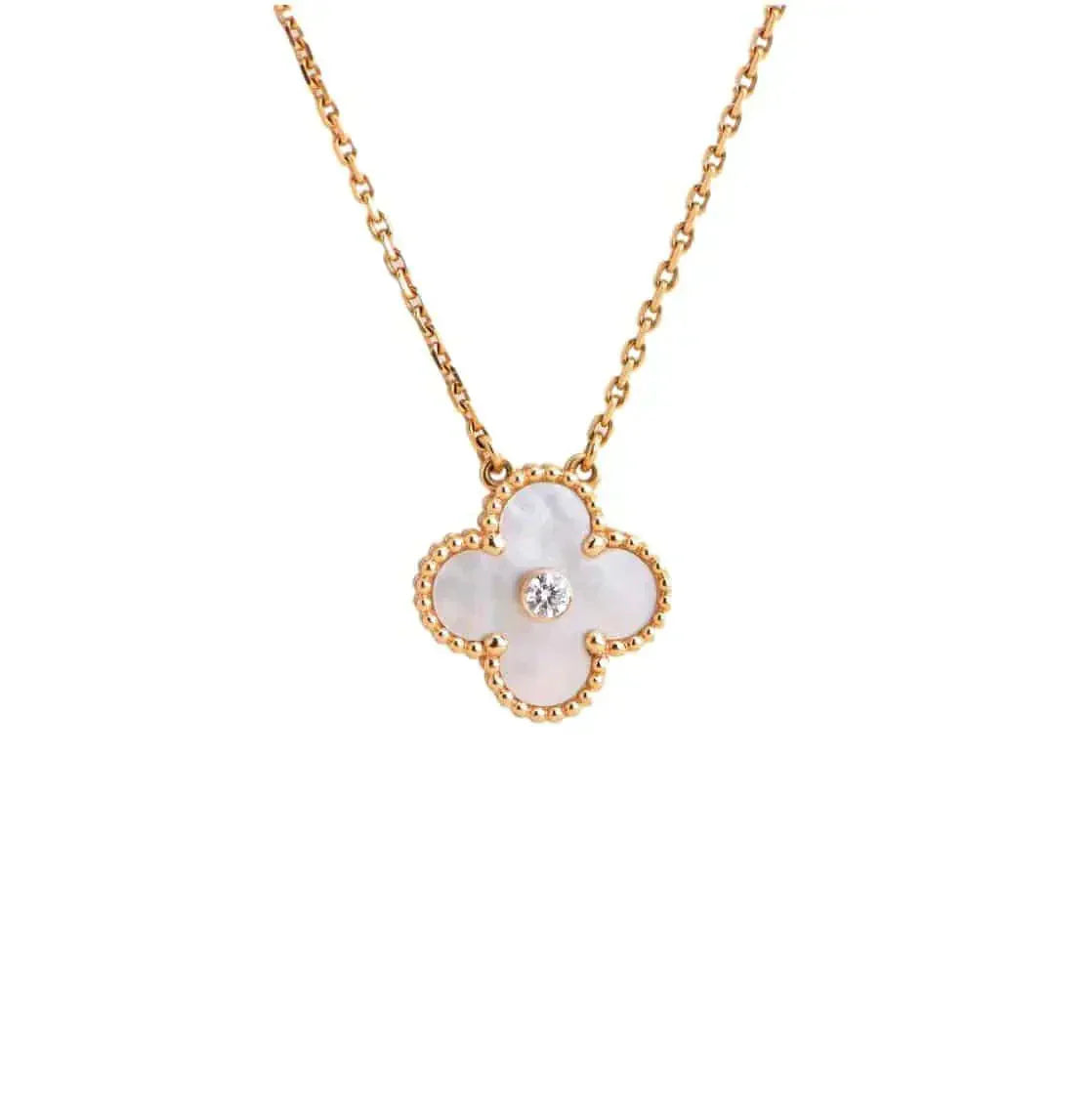 [Eterna Jewels]KLEE 15MM DIAMANT WEISSE FRITILLARIA-HALSKETTE