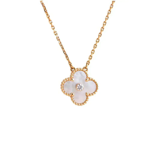[Eterna Jewels]KLEE 15MM DIAMANT WEISSE FRITILLARIA-HALSKETTE