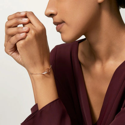[Eterna Jewels]LOVE DOUBLE RING HALF DIAMOND BRACELET