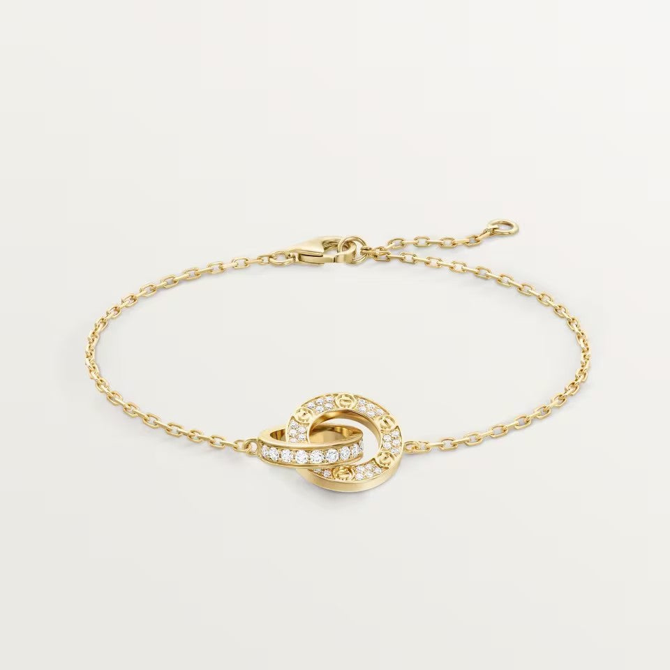 [Eterna Jewels]LOVE DOUBLE RING FULL DIAMOND BRACELET