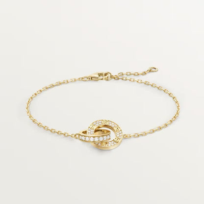 [Eterna Jewels]LOVE DOUBLE RING FULL DIAMOND BRACELET