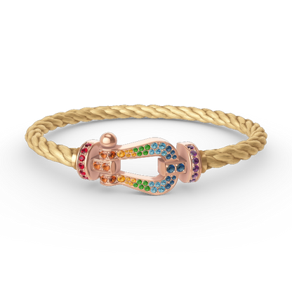 [Eterna Jewels]FORCE LARGE HORSESHOE COLORED DIAMOND BRACELET ROSÉGOLD