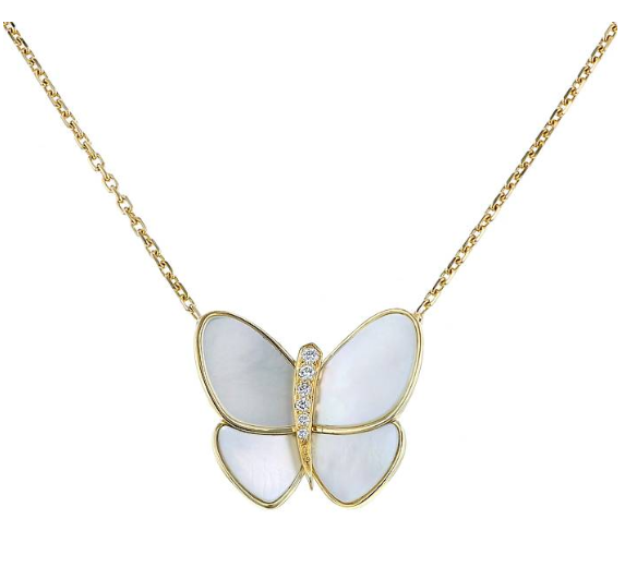 [Eterna Jewels]SCHMETTERLING GOLD MOP DIAMANT HALSKETTE