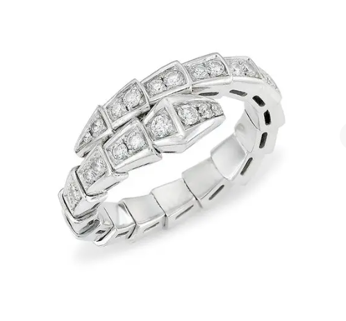 [Eterna Jewels]SCHLANGENRING SILBER DIAMANT PFLASTER 4MM