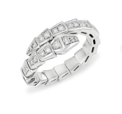 [Eterna Jewels]SCHLANGENRING SILBER DIAMANT PFLASTER 4MM