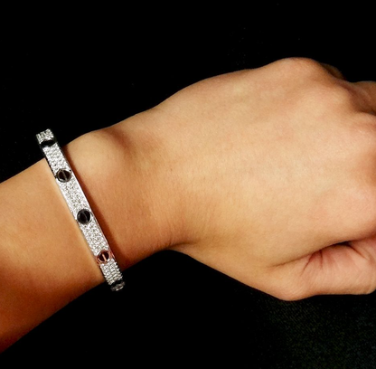 [Eterna Jewels]LIEBESARMBAND 6,1 MM DIAMANTBESETZTE KERAMIK
