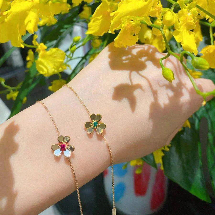 [Eterna Jewels]ARMBAND FRIVOLE GOLD BLUME ROSA MALACHIT