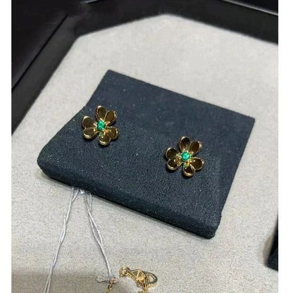 [エテルナジュエルズ]フリヴォル 花 マラカイト イヤリング