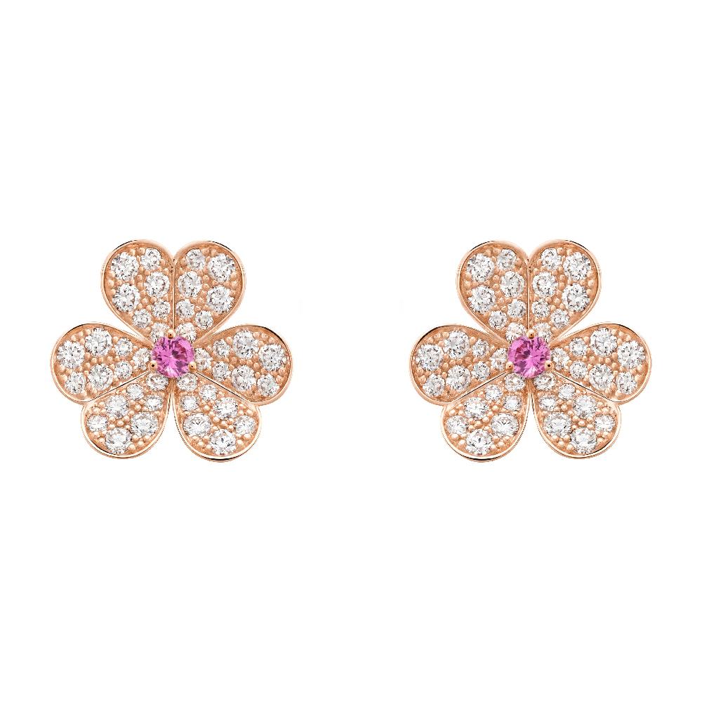 [Eterna Jewels]FRIVOLE ROSÉGOLD BLUMEN-DIAMANT-OHRRINGE