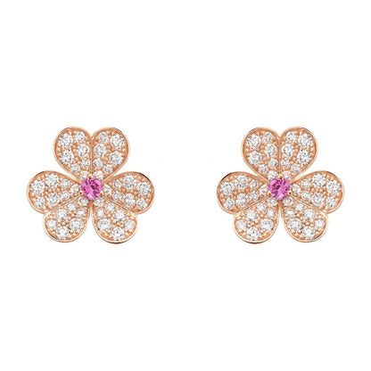 [Eterna Jewels]FRIVOLE ROSÉGOLD BLUMEN-DIAMANT-OHRRINGE