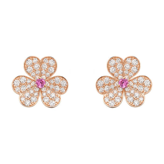 [Eterna Jewels]FRIVOLE ROSÉGOLD BLUMEN-DIAMANT-OHRRINGE