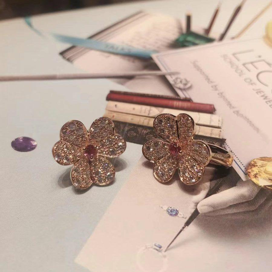 [Eterna Jewels]FRIVOLE ROSÉGOLD BLUMEN-DIAMANT-OHRRINGE