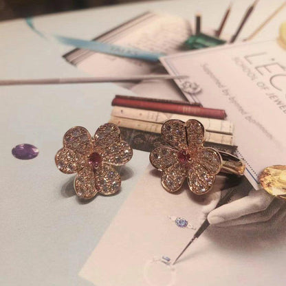 [Eterna Jewels]FRIVOLE ROSÉGOLD BLUMEN-DIAMANT-OHRRINGE