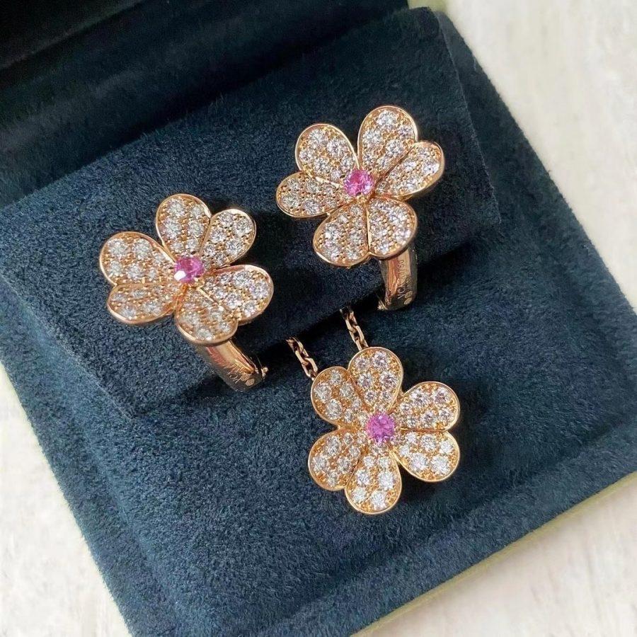 [Eterna Jewels]FRIVOLE ROSE GOLD BLUMEN-DIAMANT-HALSKEТТЕ