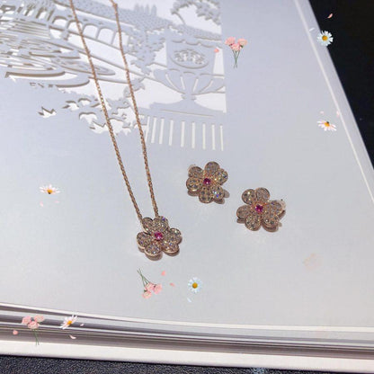 [Eterna Jewels]FRIVOLE ROSÉGOLD BLUMEN DIAMANT HALSKETTE