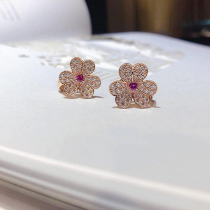 [Eterna Jewels]FRIVOLE ROSÉGOLD BLUMEN-DIAMANT-OHRRINGE