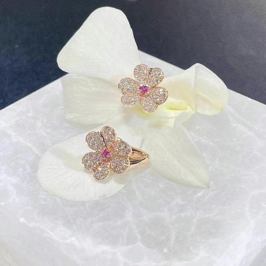 [Eterna Jewels]FRIVOLE ROSÉGOLD BLUMEN-DIAMANT-OHRRINGE