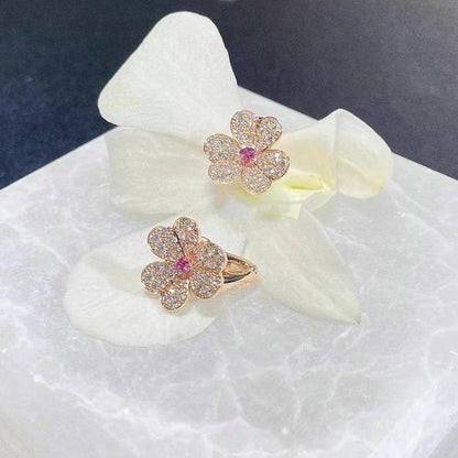 [Eterna Jewels]FRIVOLE ROSÉGOLD BLUMEN-DIAMANT-OHRRINGE