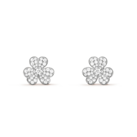 [Eterna Jewels]FRIVOLE SILBER BLUMEN DIAMANT OHRRINGE