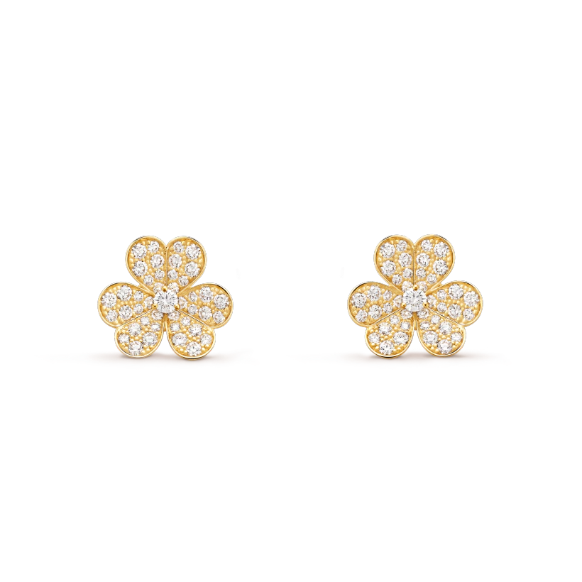 [エテルナジュエルズ]フリヴォル ゴールド フラワー ダイヤモンド ピアス