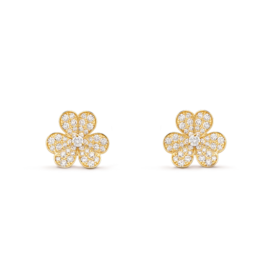 [Eterna Jewels]FRIVOLE GOLD BLUMEN-DIAMANT-OHRRINGE