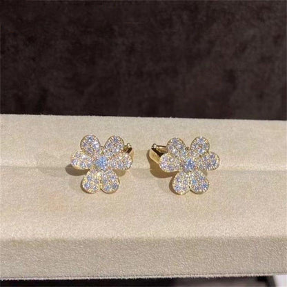 [エテルナジュエルズ]フリヴォル ゴールド フラワー ダイヤモンド ピアス