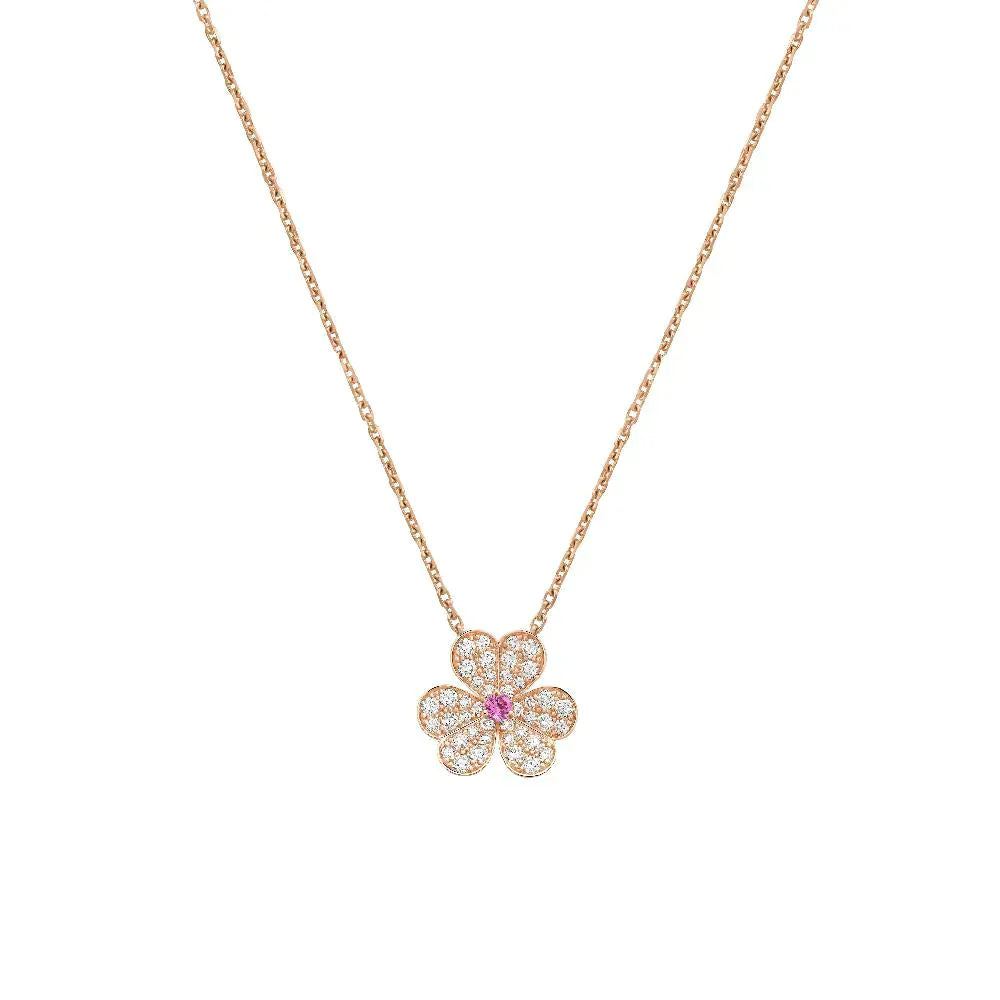 [Eterna Jewels]FRIVOLE ROSÉGOLD BLUMEN DIAMANT HALSKETTE