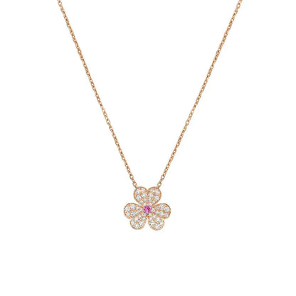 [Eterna Jewels]FRIVOLE ROSÉGOLD BLUMEN DIAMANT HALSKETTE