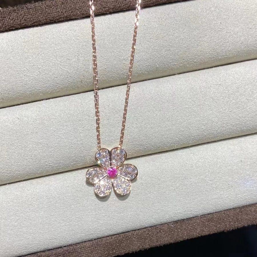 [Eterna Jewels]FRIVOLE ROSÉGOLD BLUMEN DIAMANT HALSKETTE