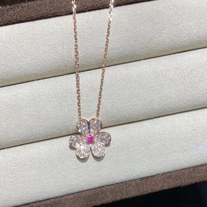 [Eterna Jewels]FRIVOLE ROSÉGOLD BLUMEN DIAMANT HALSKETTE
