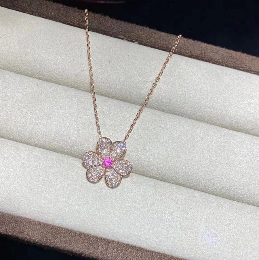 [Eterna Jewels]FRIVOLE ROSÉGOLD BLUMEN DIAMANT HALSKETTE