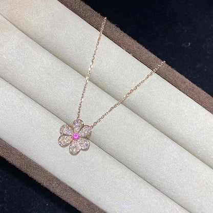 [Eterna Jewels]FRIVOLE ROSÉGOLD BLUMEN DIAMANT HALSKETTE