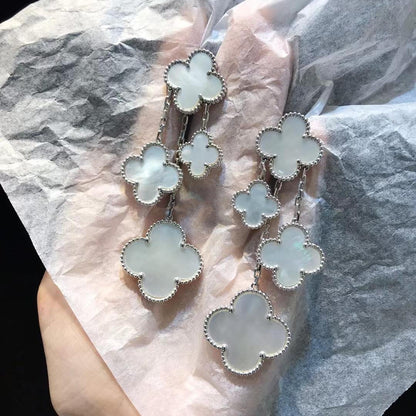 [Eterna Jewels]KLEEBÜRCHEN OHRRINGE WEISSE MOP 4 MOTIVE SILBER