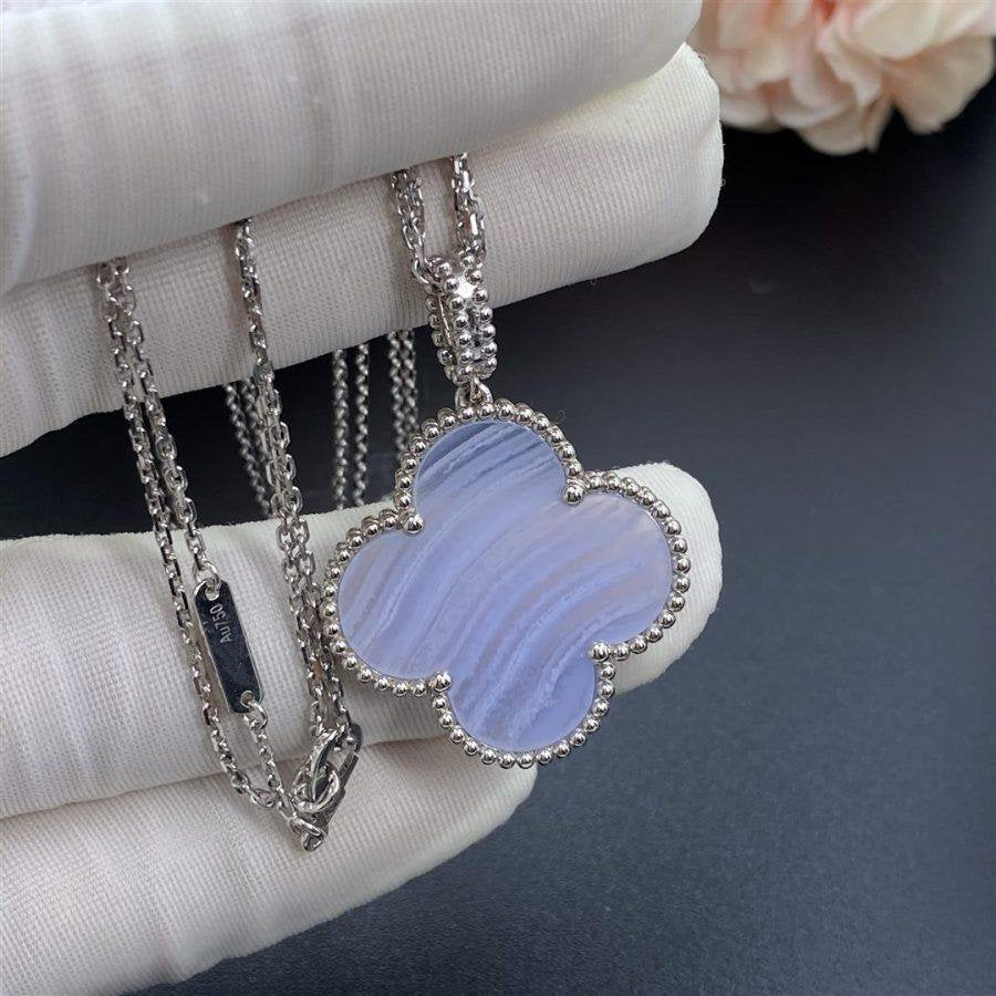 [Eterna Jewels]KLEE SILBER CHALCEDON GROSSE KLEEHALSKETTE