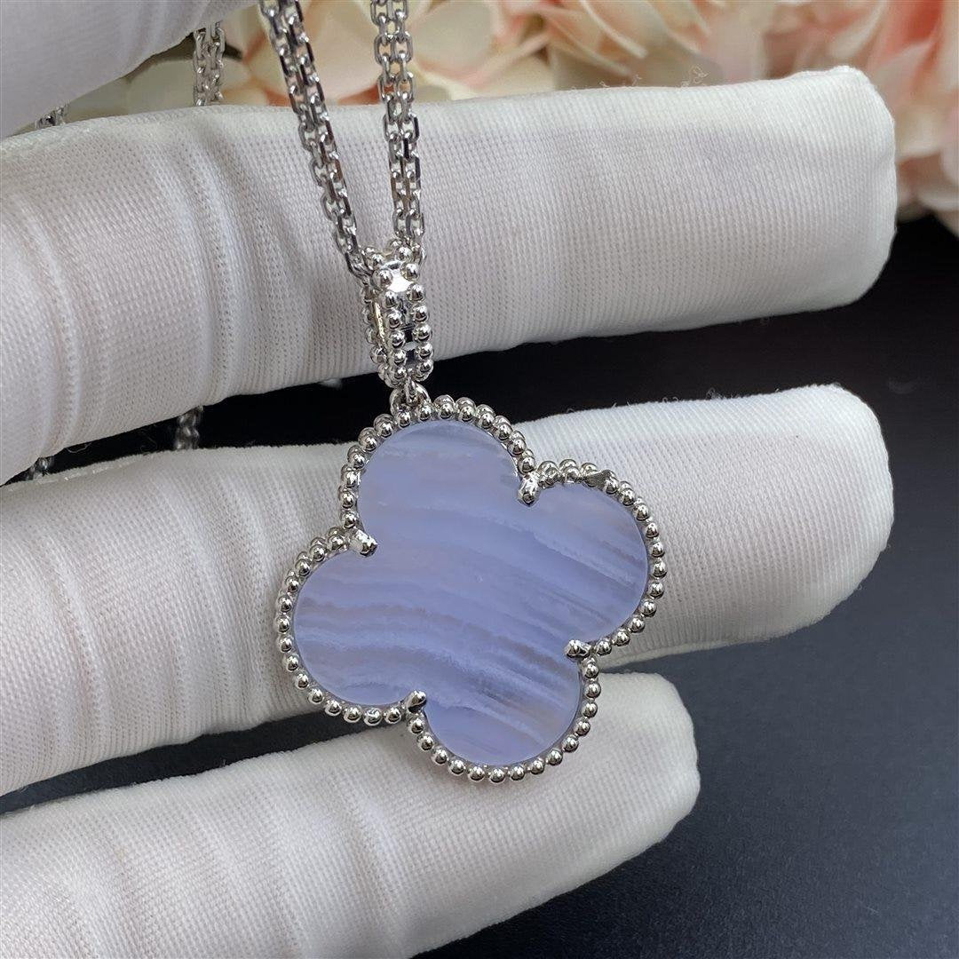 [Eterna Jewels]KLEE SILBER CHALCEDON GROSSE KLEEHALSKETTE