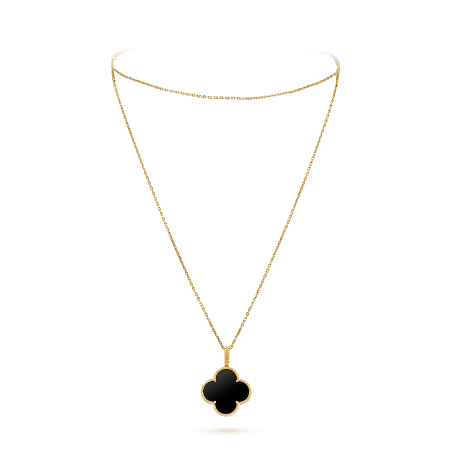 [Eterna Jewels]KLEE 25MM GOLD ONYX GROSSE KLEEHALSKETTE