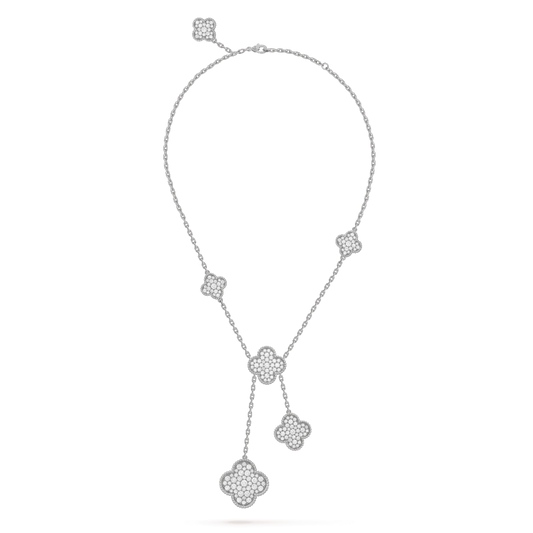 [Eterna Jewels]KLEE 5 MOTIVE SILBER DIAMANTEN HALSKETTE