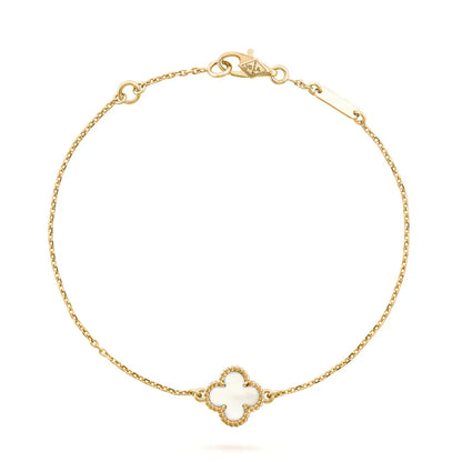 [Eterna Jewels]KLEEBRETT WEISSES PERLMUTT-EINZELBLÜTENARMBAND