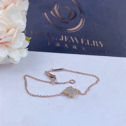 [Eterna Jewels]KLEEBRETT WEISSES PERLMUTT-EINZELBLÜTENARMBAND