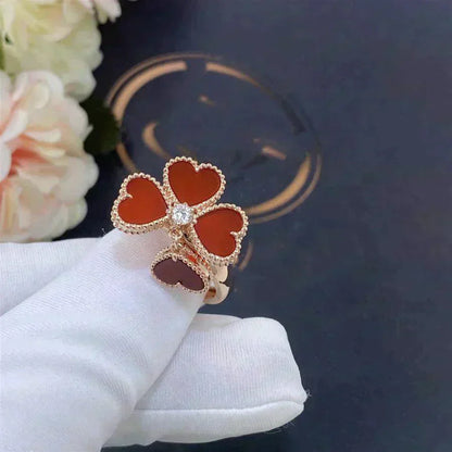 [Eterna Jewels]SÜSSER KLEE KARNEOL-RING