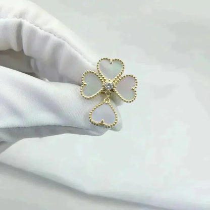 [Eterna Jewels]SÜSSES KLEE WEISS PERLMUTTRING