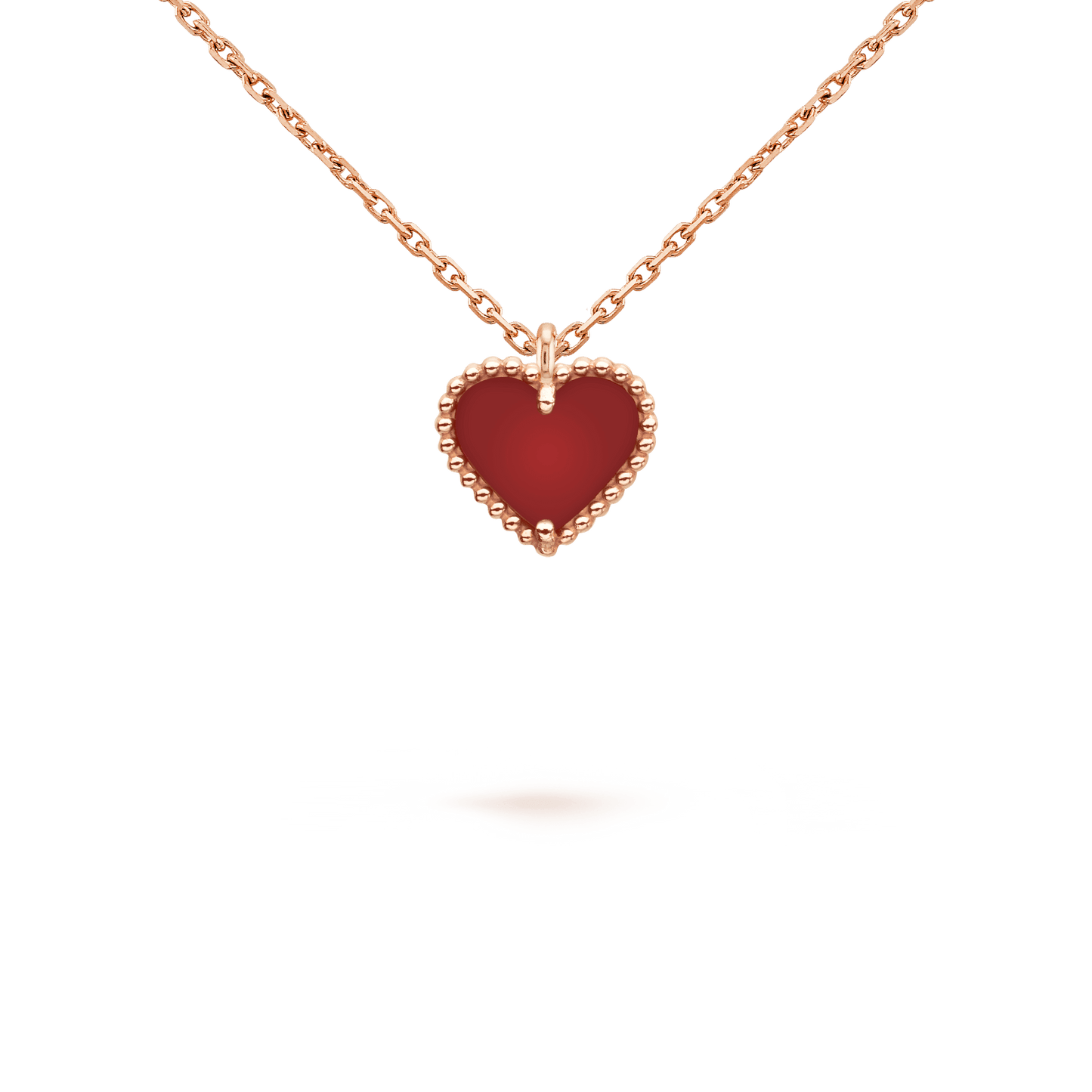[Eterna Jewels]SÜSSES KLEE-KARNEOL-HERZ-HALSKETTE