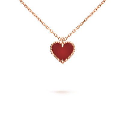 [Eterna Jewels]SÜSSES KLEE-KARNEOL-HERZ-HALSKETTE