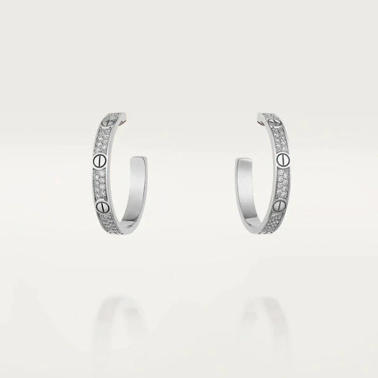 [Eterna Jewels]LOVE DIAMOND SILVER CREOLEN